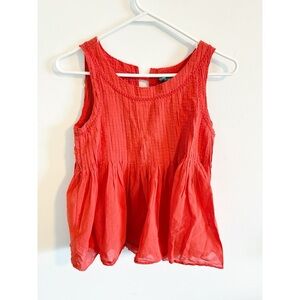 Anthropologie‎ Vanessa Virginia Orange Pleated Sleeveless Top